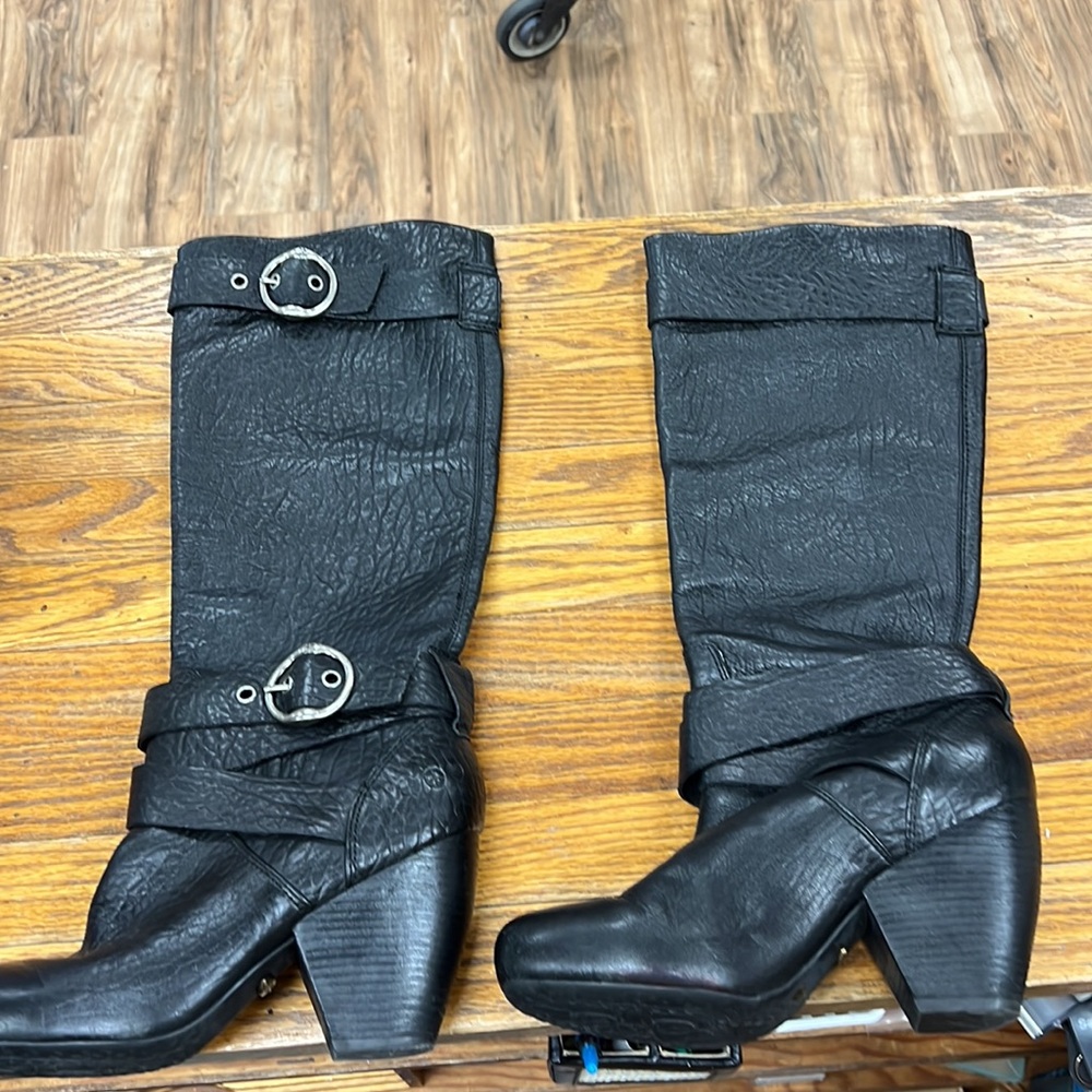 LUCKY BRAND | Candice pebbled leather knee high heeled boots - Picture 4 of 9